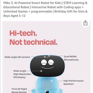 Like New:  Miko 3: AI-Powered Smart Robot for Kids